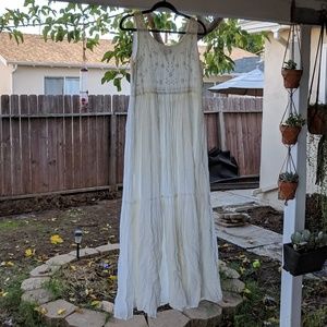 White embroidered peasant dress